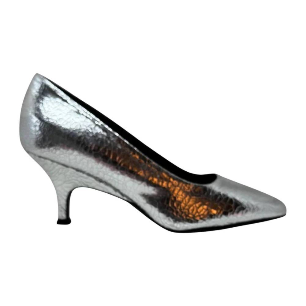 NEW SUZANNE RAE women's vivian pump shoes in crackled silver